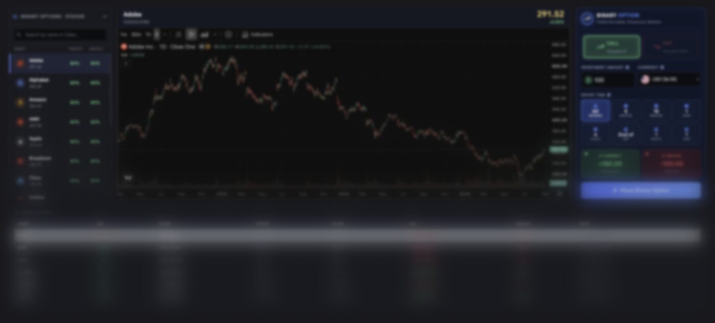 DEX and binary trading terminal